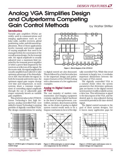 Analog Devices LTC6412 Variable Gain Amplifier Application Note