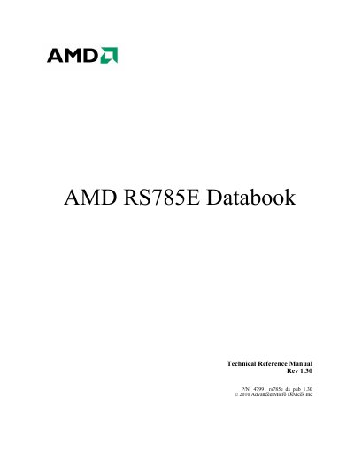 AMD RS785E Databook Technical Reference Manual - cover page