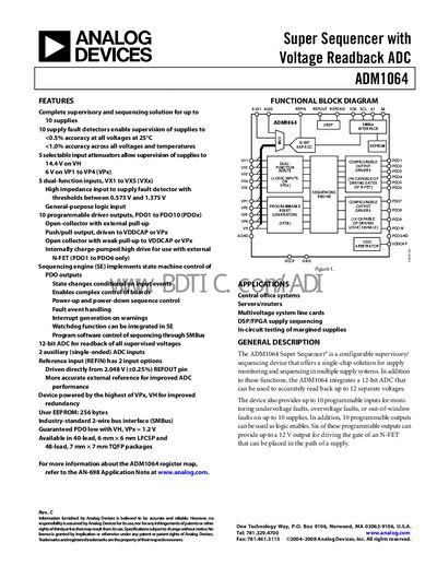 Analog Devices ADM1064 Handbook - cover page