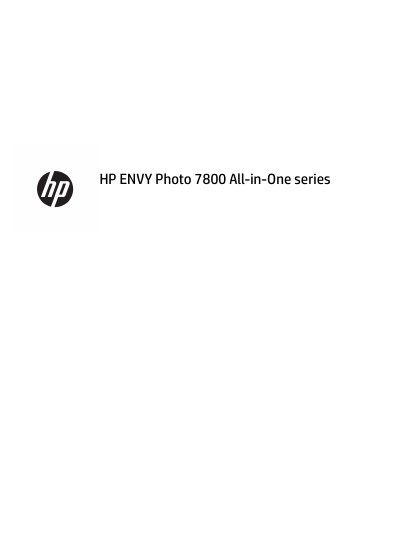 HP ENVY Photo 7800 All-in-One Series User Guide