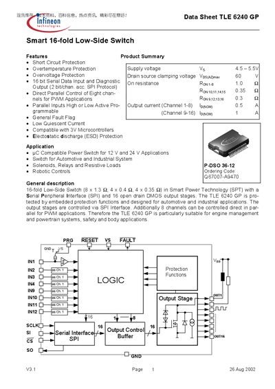 Infineon TLE 6240 GP Datasheet - cover page