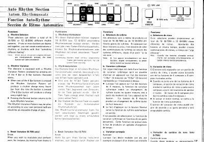 Yamaha B-75N Electone Rhythm Operation Guide