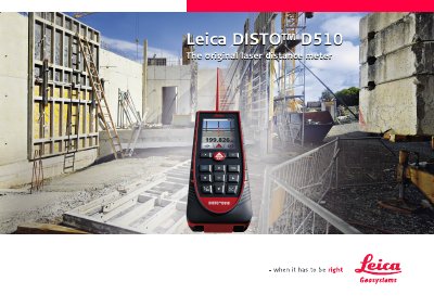 Leica DISTO D510 Laser Distance Meter User Manual
