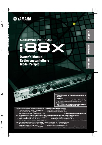 Yamaha i88X Owner's Manual