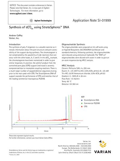 Agilent StratoSpheres DNA Application Note S!|-01999 - cover page