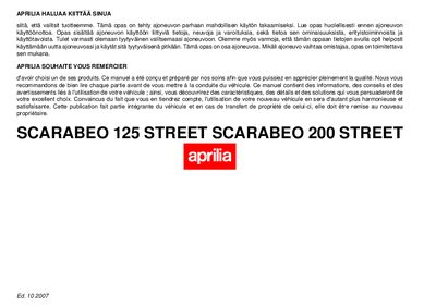 aprilia 852935 Scarabeo Street 125-200 SF-F MY 2006 Manual - cover page