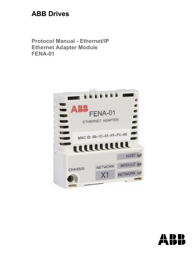 ABB FENA-01 Ethernet Adapter Module EtherNet/IP Protocol Manual - cover page