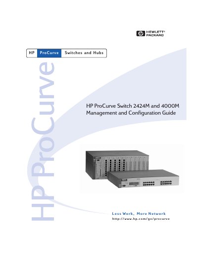 Hewlett-Packard ProCurve Switch 2424M and 4000M Management and Configuration Guide - cover page