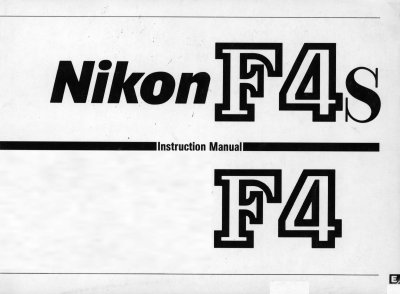 Nikon F4/F4S Instruction Manual