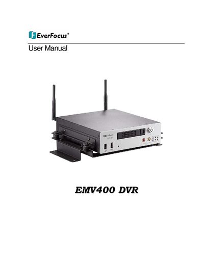 EverFocus EMV400 DVR User Manual - cover page