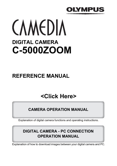 Olympus C-5000ZOOM Digital Camera Reference Manual - cover page