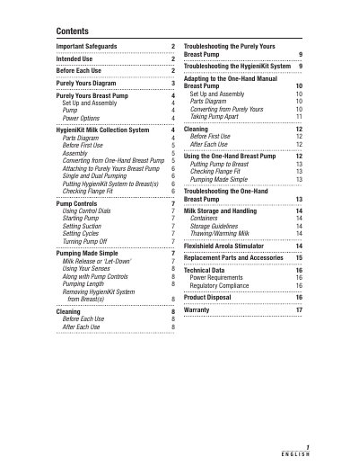 Ameda Purely Yours Breast Pump User Manual - cover page