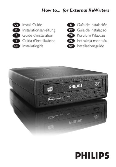 Philips External ReWriter Installation Guide - cover page