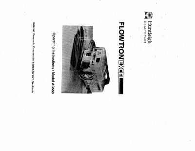 Huntleigh Flowtron Excel AC550 Operating Instructions