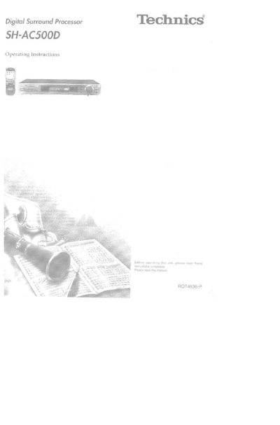 Technics SH-AC55D Manual - cover page