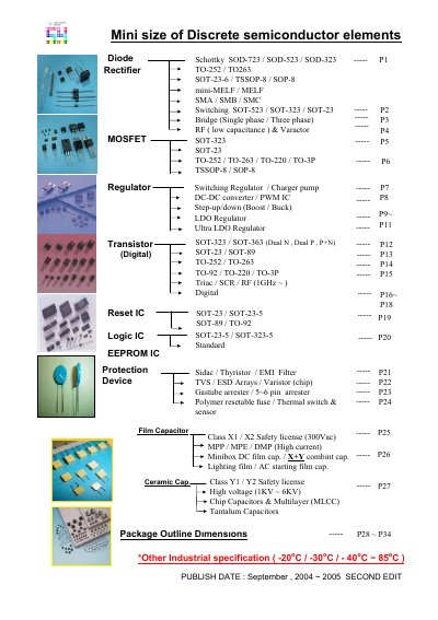 Mini Discrete Semiconductor Elements Datasheet - cover page