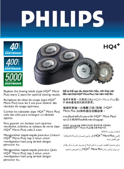 Philips HQ4+ Shaver User Manual