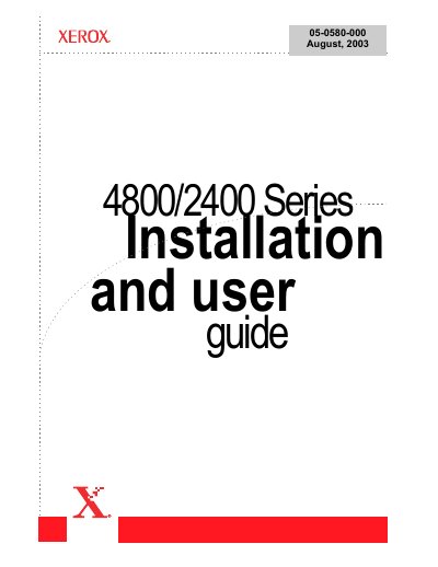 Visioneer 4800/2400 Series Scanner Installation and User Guide - cover page