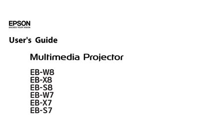 Epson EB-W8/EB-X8/EB-S8/EB-W7/EB-X7/EB-S7 Multimedia Projector User's Guide - cover page