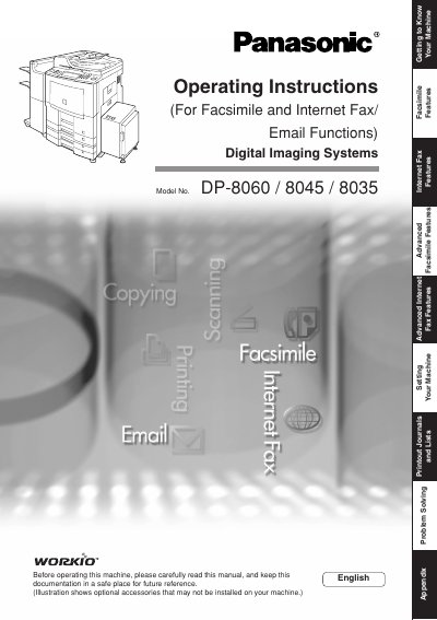 Panasonic DP-8060/8045/8035 Digital Imaging Systems Manual(1) - cover page