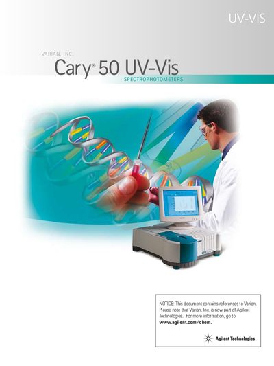 Agilent Cary 50 UV-Vis Spectrophotometer Product Brochure - cover page