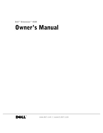 Dell Dimension 4500 Owner's Manual