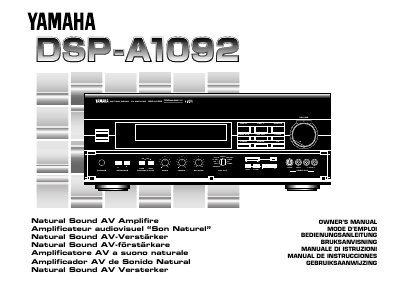 Yamaha DSP-A1092 Owner's Manual