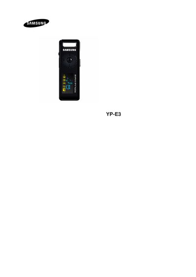 Samsung YP-E3 MP3 Player User Manual - cover page