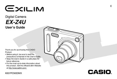 Casio EX-Z4U Digital Camera User's Guide