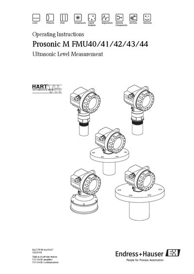 Endress+Hauser Prosonic M FMU40/41/42/43/44 User Manual