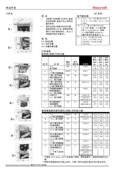 Honeywell AC Series Switch Manual - cover page