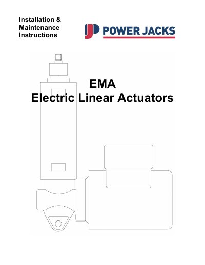 EMA I, C, H Series Electric Linear Actuator Installation and Maintenance Instructions - cover page