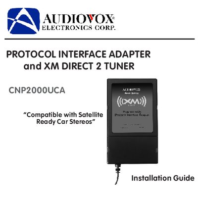 Audiovox CNP2000UCA Protocol Interface Adapter Installation Guide - cover page