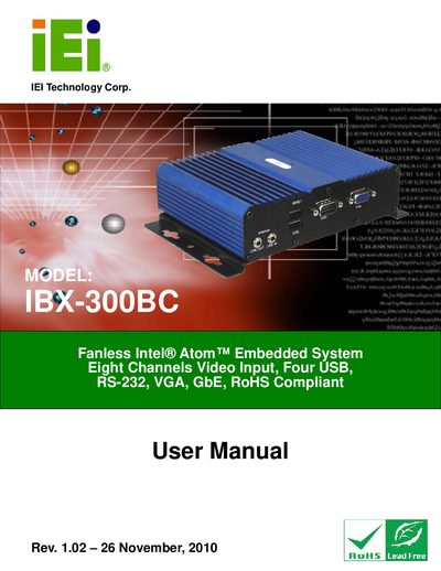 IEI IBX-300BC Embedded System User Manual - cover page
