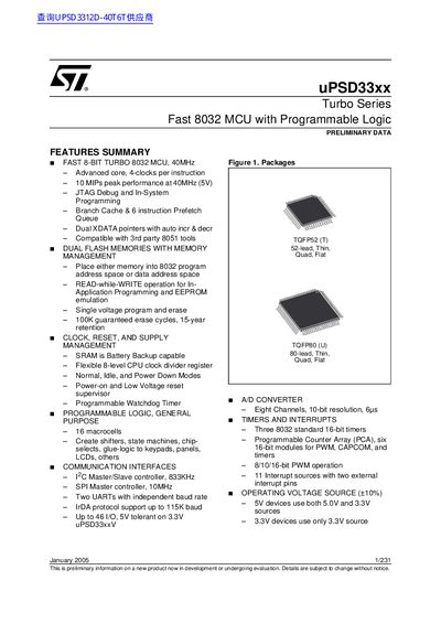 STMicroelectronics uPSD33xx Handbook - cover page