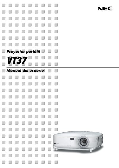 NEC VT37 Projector User Manual - cover page