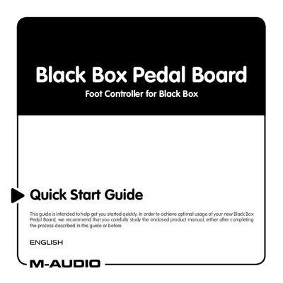 M-Audio Black Box Pedal Board Quick Start Guide - cover page