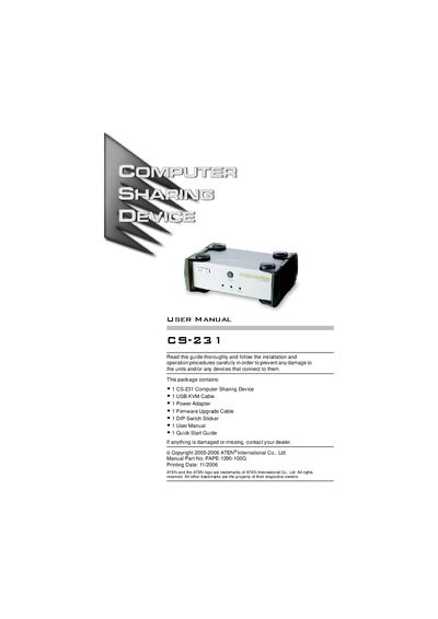 ATEN CS-231 User Manual - cover page