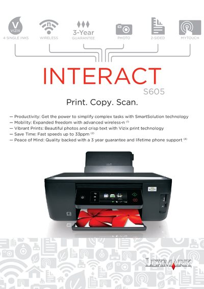 Lexmark S605 All-in-One Printer Product Leaflet