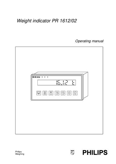 Philips PR 1612/02 Weight Indicator Operating Manual - cover page