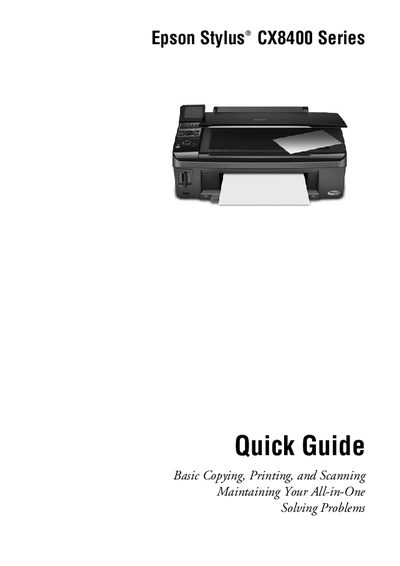 Epson Stylus CX8400 Series Quick Guide - cover page