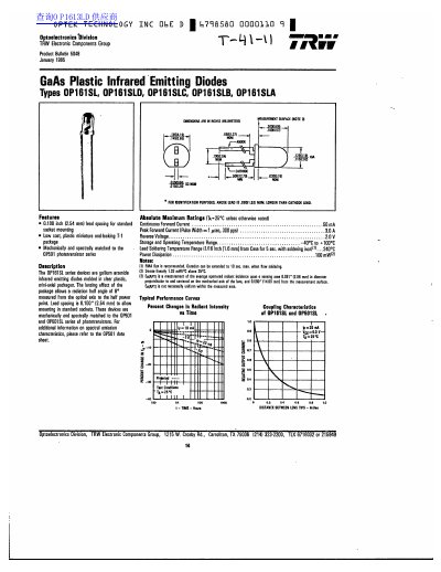 TRW OP161SL OP161SLD OP161SLB OP161SLA handbook - cover page