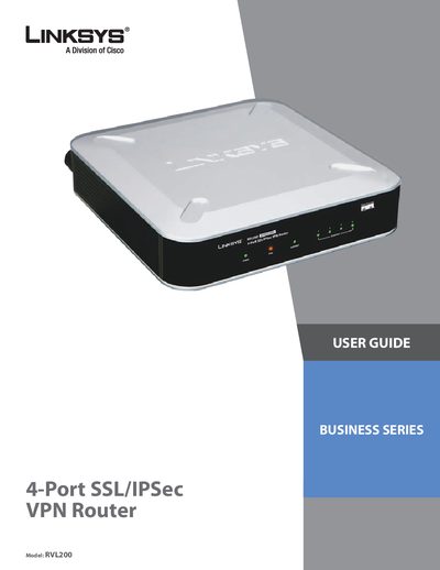 Linksys RVL200 4-Port SSL/IPSec VPN Router User Guide - cover page