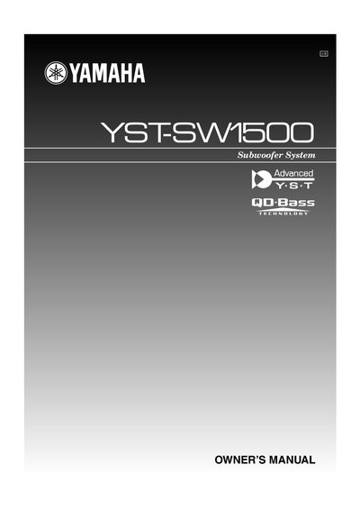 Yamaha YST-SW1500 Subwoofer Owner's Manual - cover page