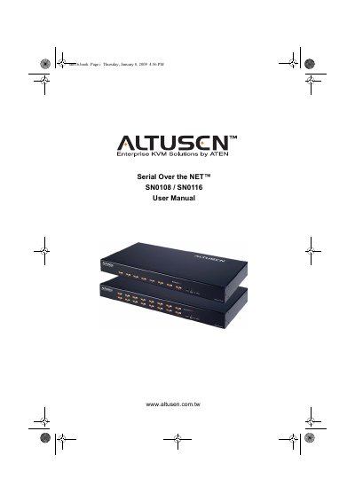 ALTUSEN SN0108/0116 user manual
