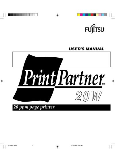Fujitsu PrintPartner 20W User Manual - cover page