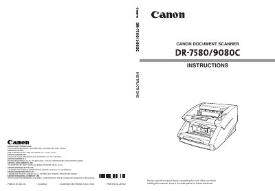 Canon DR-7580/9080C Document Scanner User Manual - cover page
