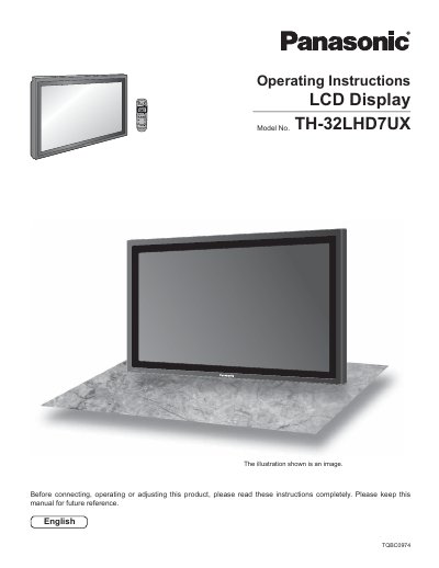 Panasonic TH-32LHD7UX LCD Display Operating Instructions - cover page