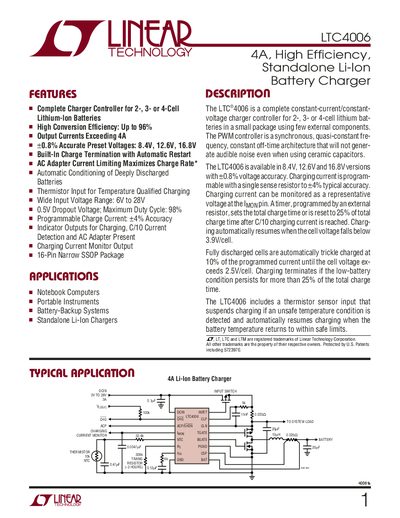 Linear Technology LTC4006 Handbook - cover page