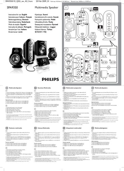Philips SPA9350 Multimedia Speakers User Manual